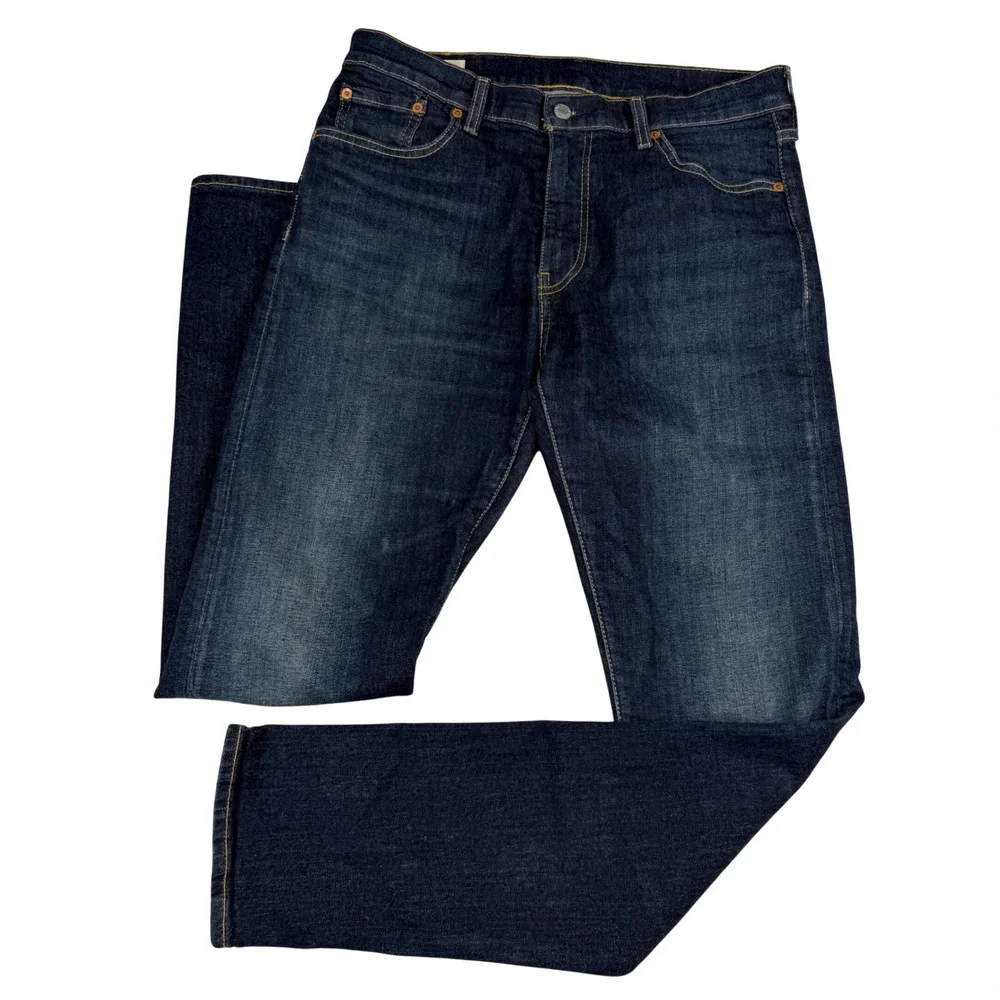 Levi's Premium 512 Slim Taper Jeans 33x34 Dark Wash Indigo Big E Stretch Denim